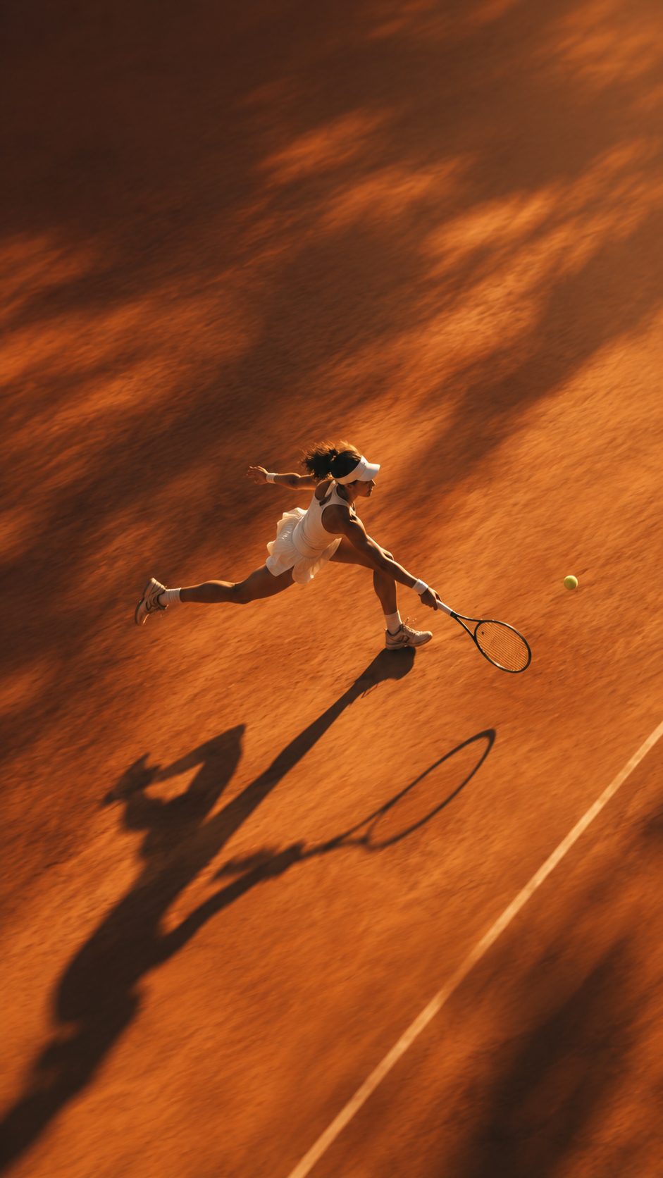 Player waiting to return on a clay court